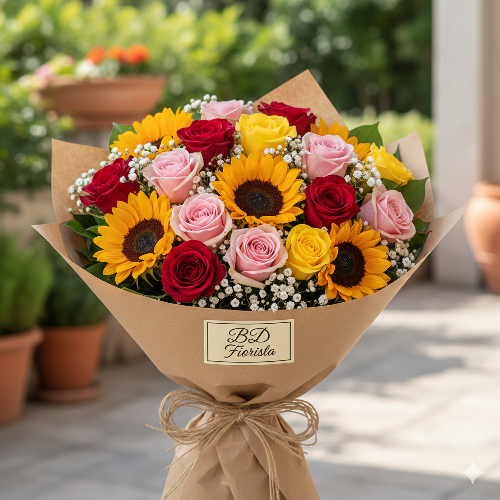 Luce Solare: Bouquet di Girasoli e Fiori Vibranti